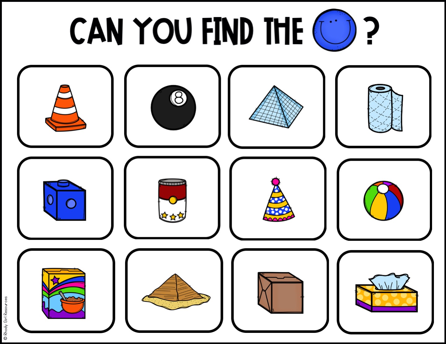 Shapes Hide and Seek Game by The Tahoe Teacher