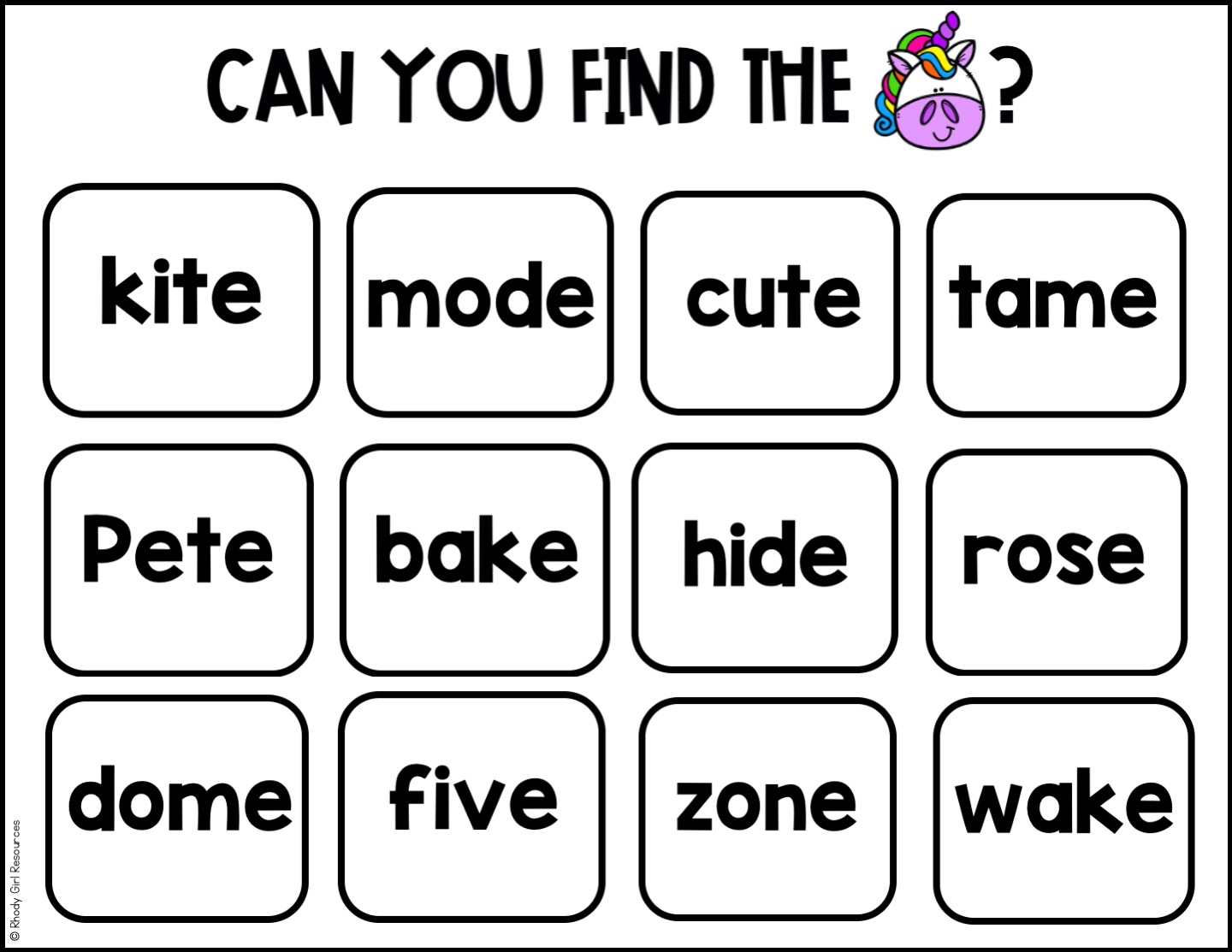 Hide & Seek Game for Kindergarten & First Grade - Rhody Girl Resources