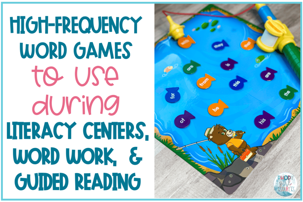 a fishing game that can be used as a sight word literacy center