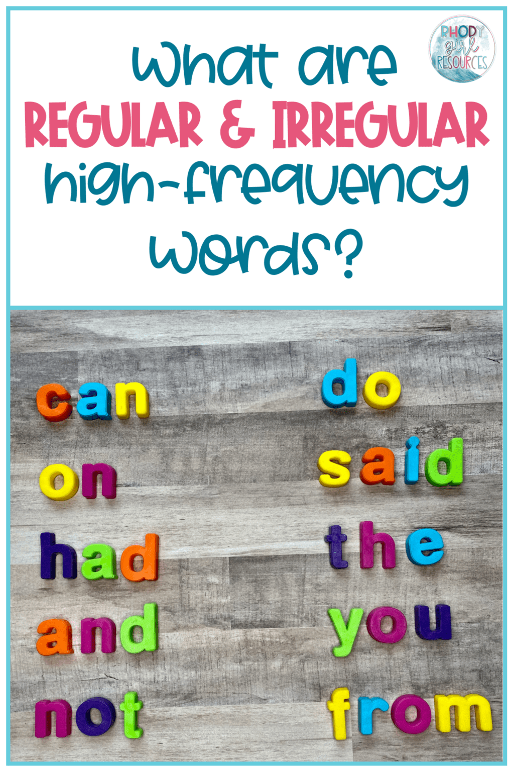 Sight Words Vs. High-Frequency Words - Rhody Girl Resources