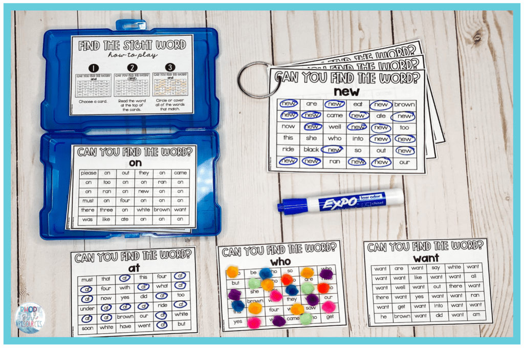 find the word sight word activity for high frequency word centers