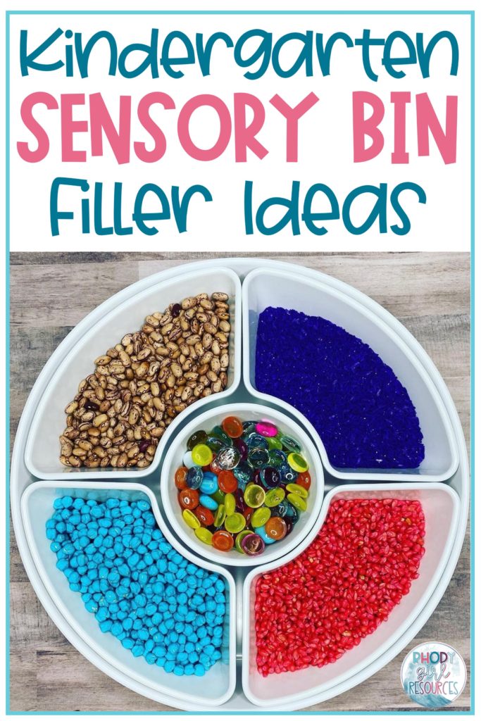 Sensory bin filler ideas for sensory in the classroom.
