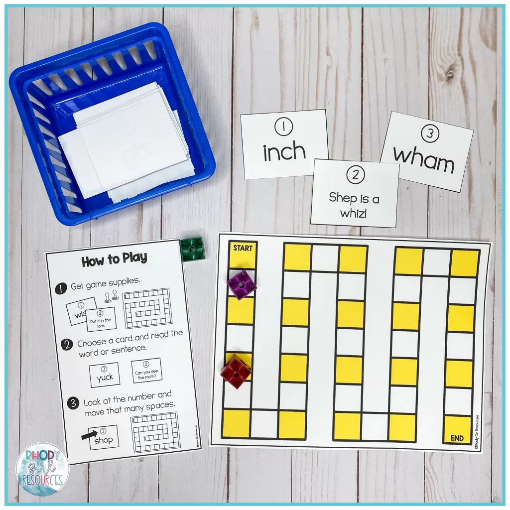 Digraph  board game for phonics games in the classroom