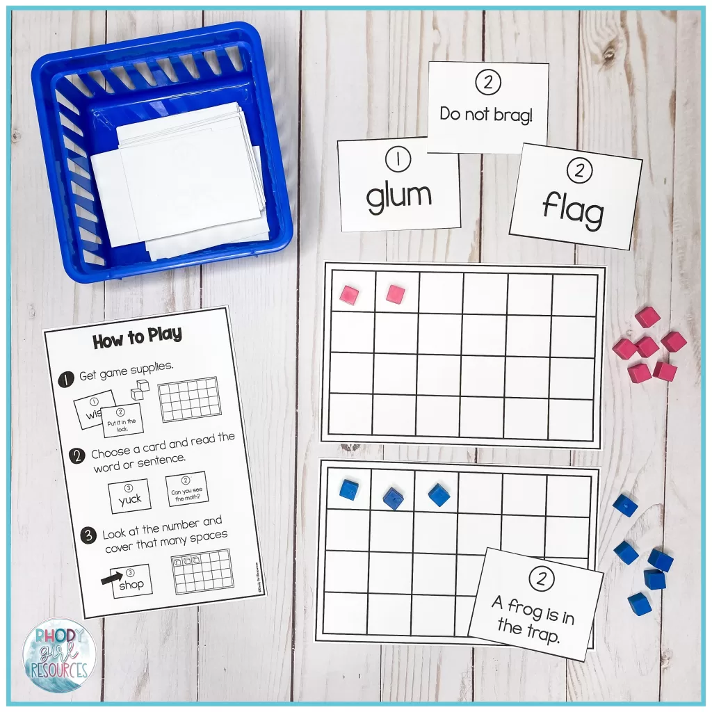 Blends version of race to fill phonics game in the classroom