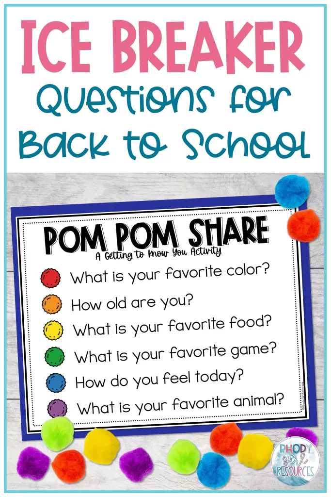 Pom pom share a getting to know you activity for students.