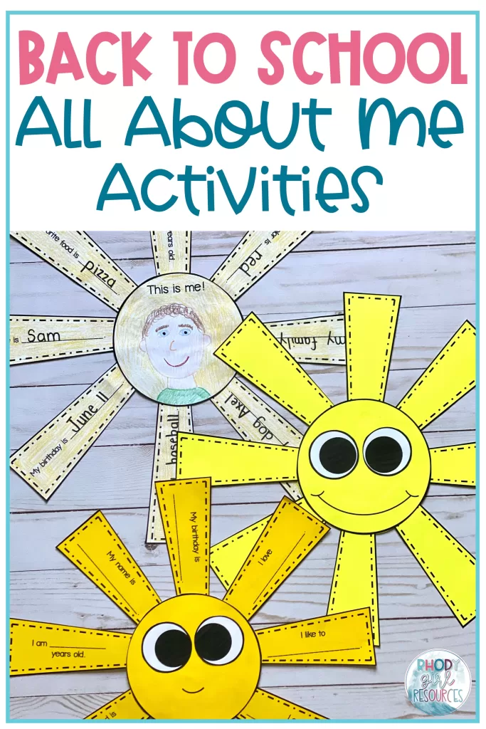 Examples of sunshine All About Me crafts.