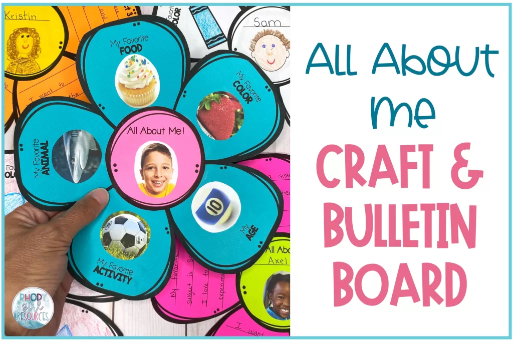 All About Me craft that can be used as for getting to know you activities.