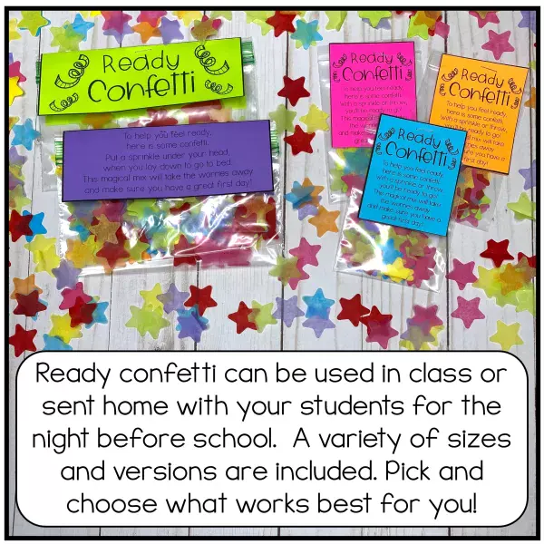 Ready Confetti Poem for Back to School First Day Activities or Meet the ...